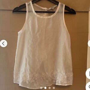 Madewell Cream, Silk blend, Embroidered Tank Top